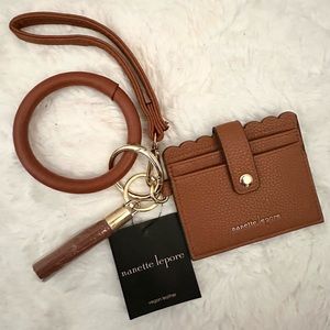 🤎NWT Nanette Lepore Wristlet Wallet Bracelet Key Ring Hands Free Card CasE🤎